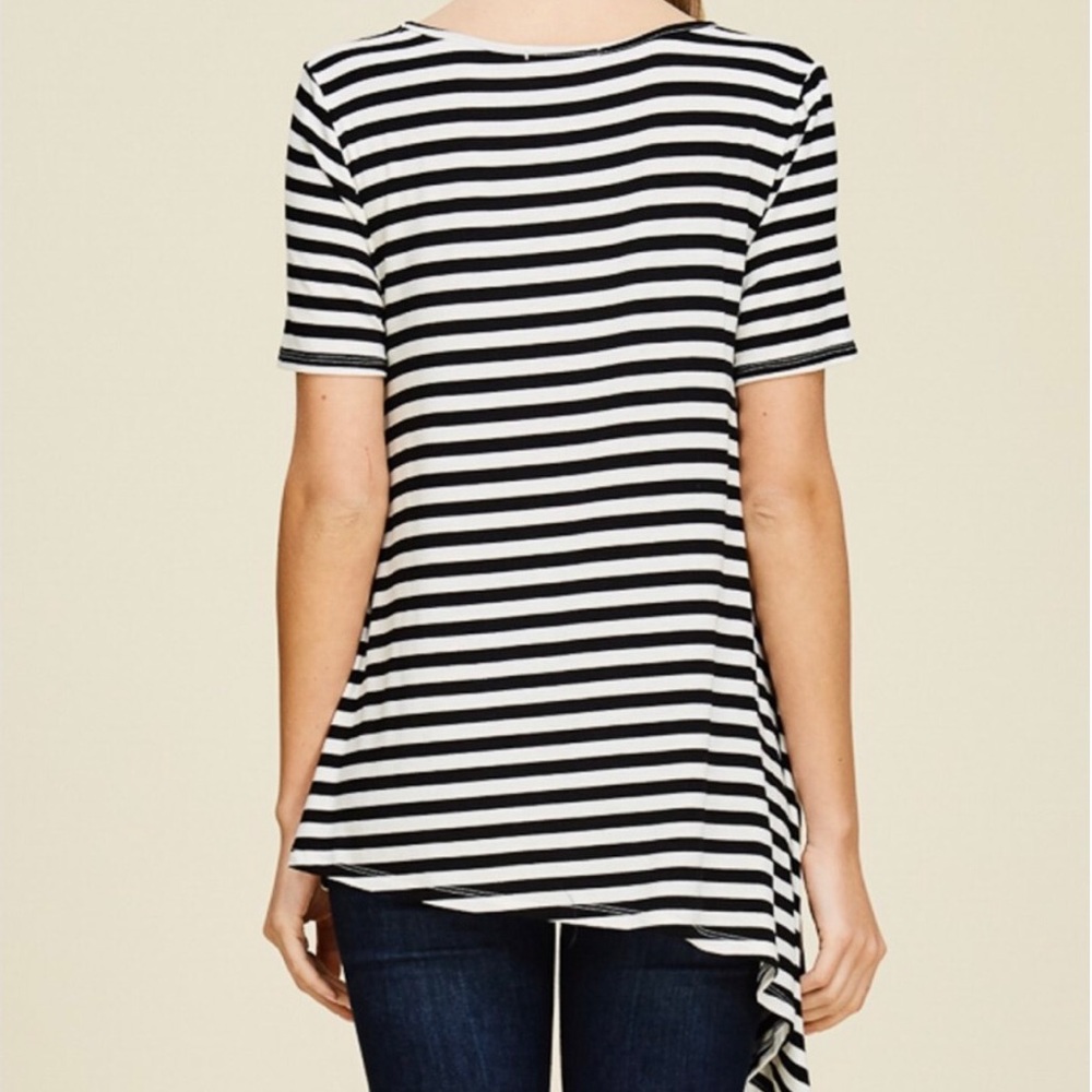 STRIPED ASYMMETRICAL TOP - Picture 3 of 5